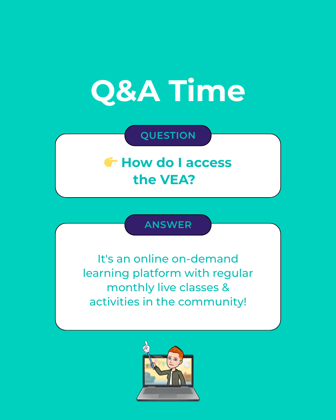 Virtual Excellence Academy: an on-demand learning platform with monthly live classes and an active community